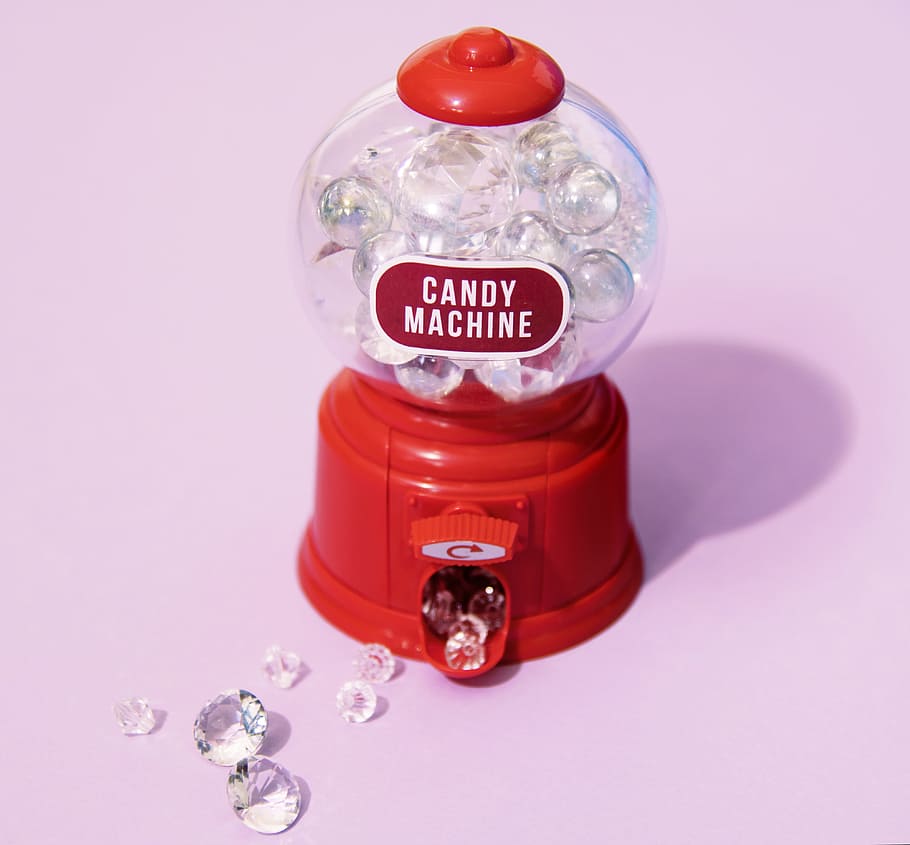 candy, machine, pink, shadow, diamond, colorful, wealthy, wallpaper HD wallpaper