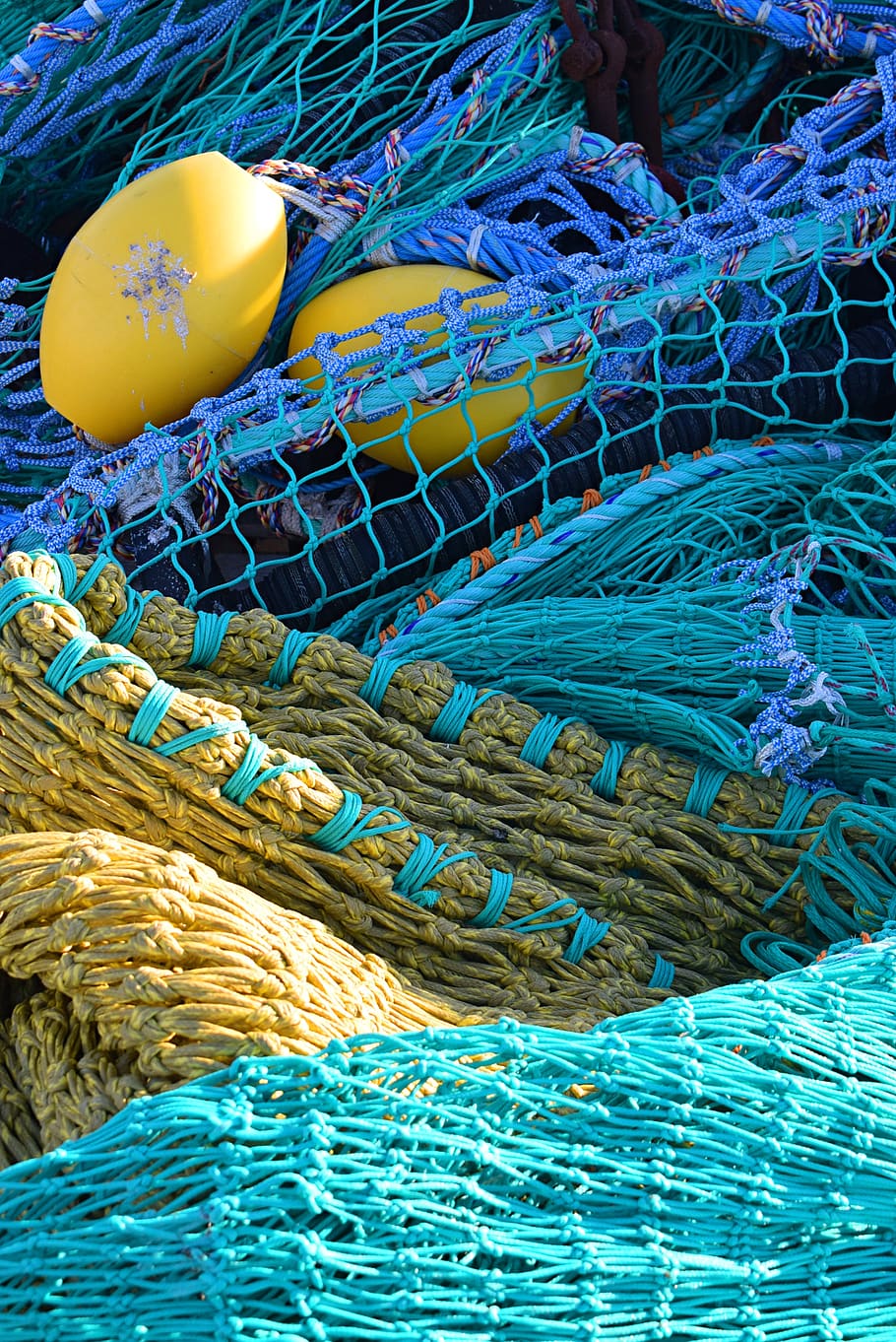 texture, net, fishing, mesh, color, float, harbour, fishing net, HD wallpaper