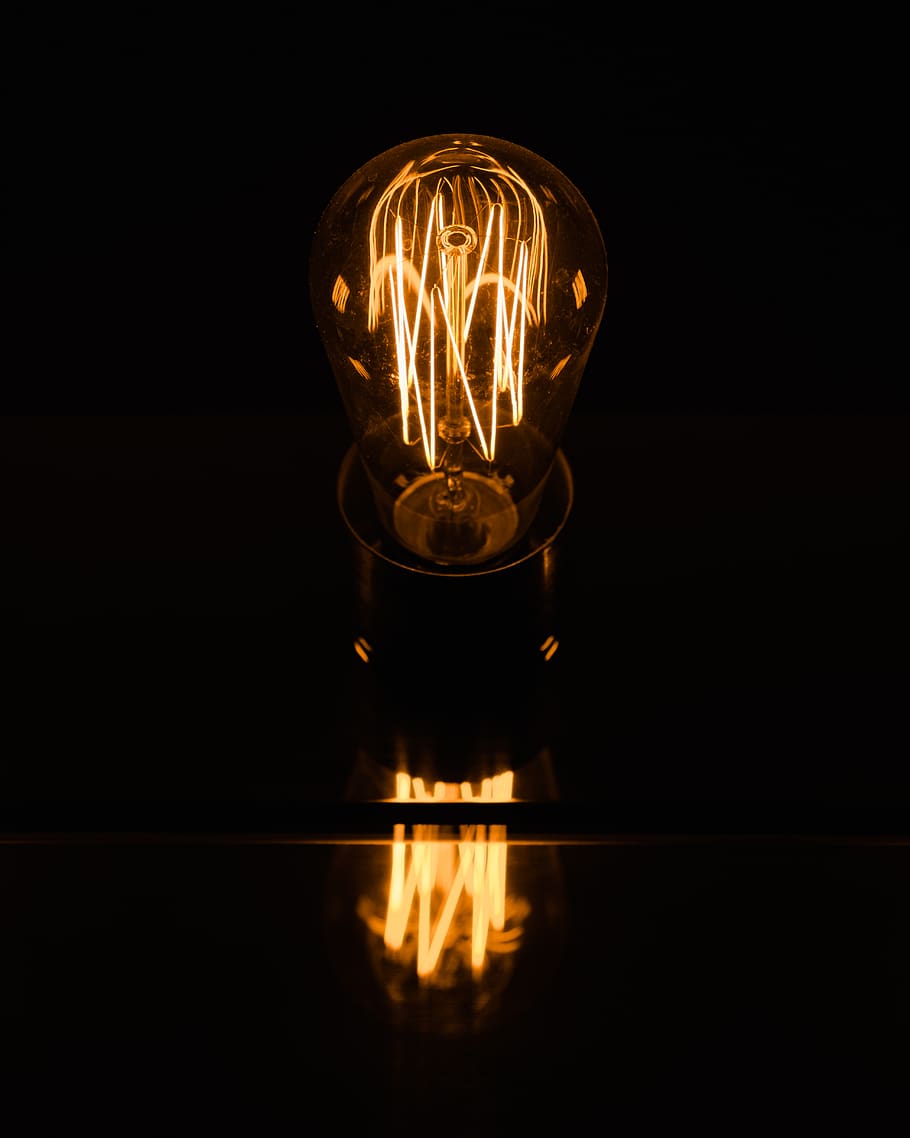 light bulb, retro, retro light bulb, edison light bulb, yellow HD wallpaper