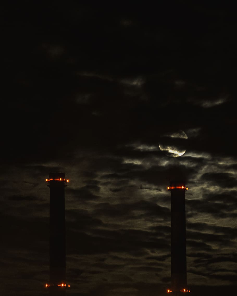 poland, gdańsk, cloud - sky, industry, smoke stack, no people HD wallpaper