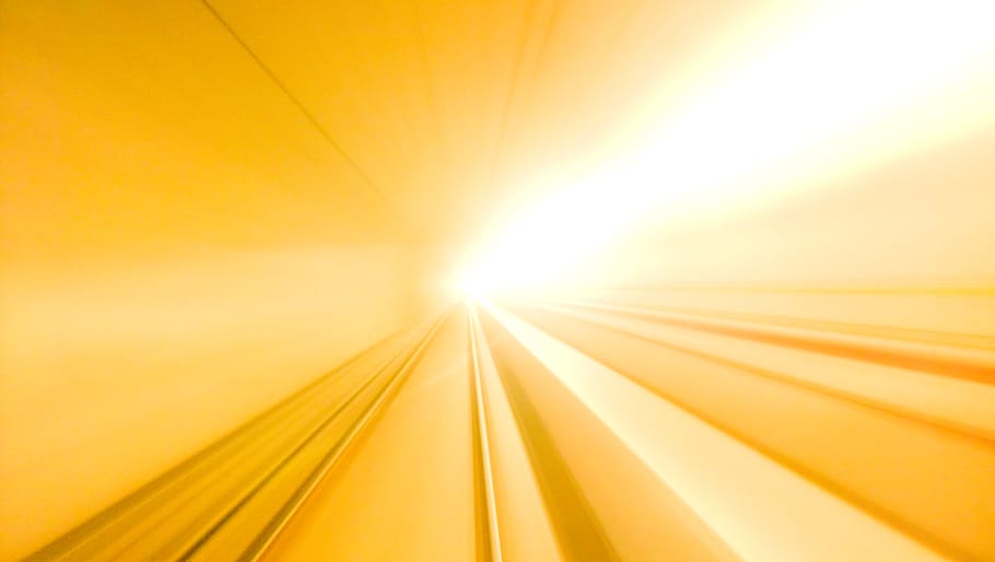 speed, flight, tunnel, yellow, subway, abstract, motion, backgrounds HD wallpaper