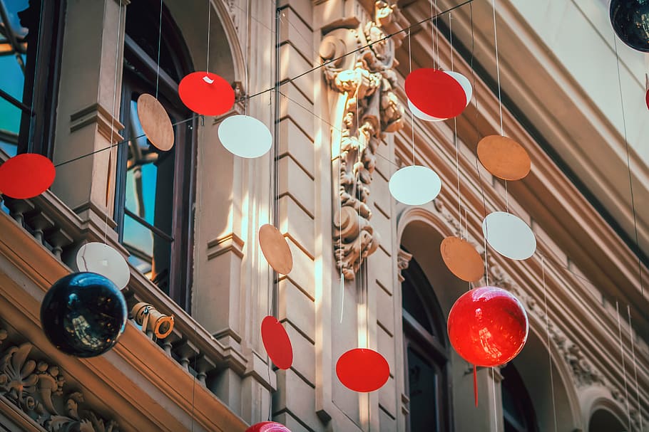 hanged ball decors, buenos aires, argentina, sweets, lollipop HD wallpaper