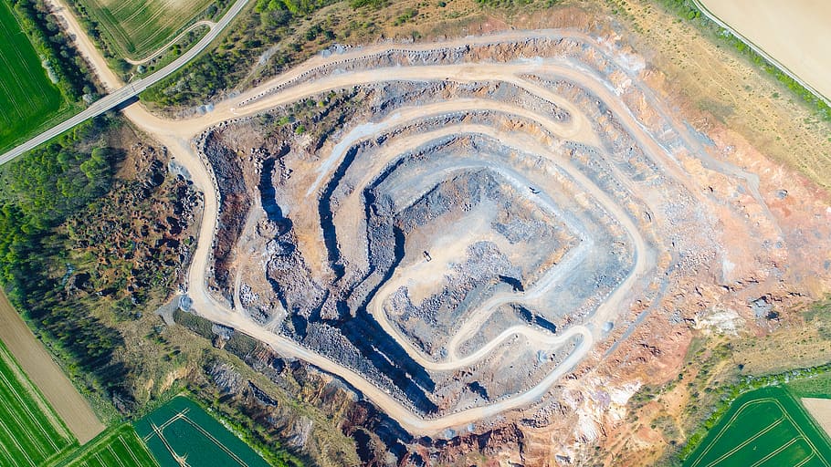landscape, quarry, stone, drone capture, high angle view, aerial view HD wallpaper