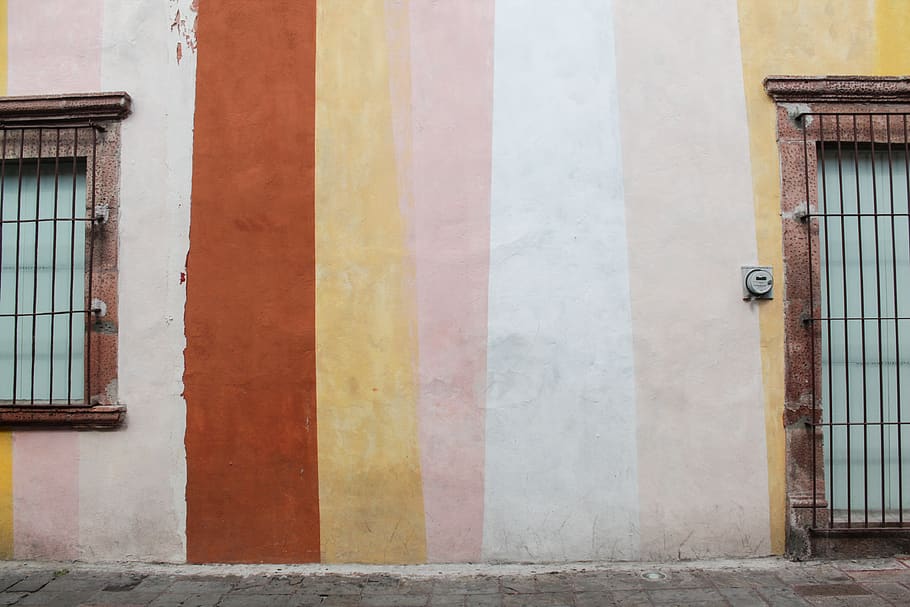 window pane, wall, mexico, yellow, santiago de querétaro, brick HD wallpaper