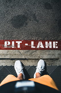 Pit Lane signage, shoe, apparel, footwear, clothing, person, human HD wallpaper