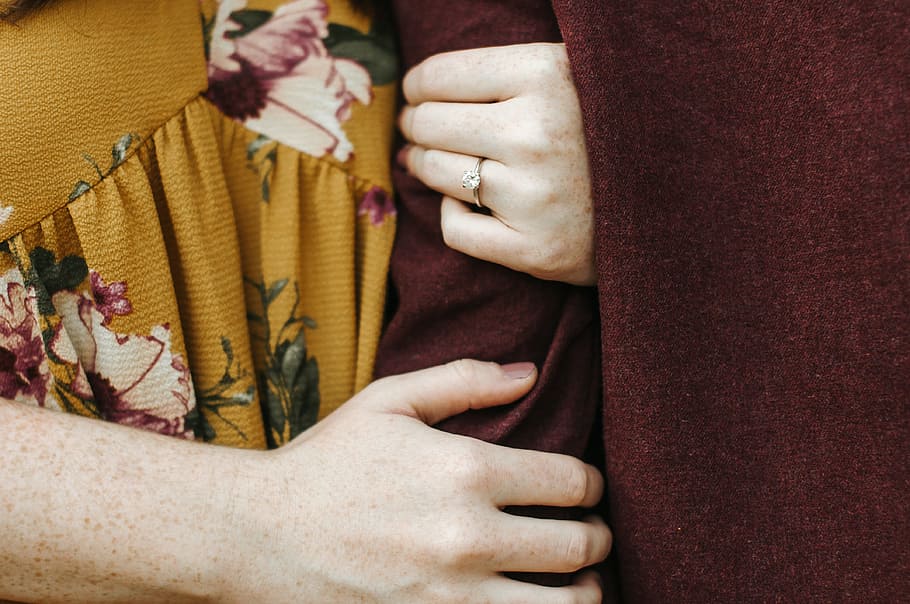 hand, ring, dress, clothes, clothing, engagement, close up HD wallpaper