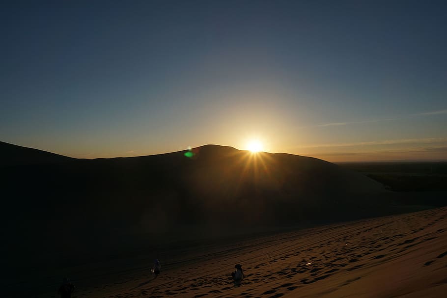 desert, sunset, sky, beauty in nature, scenics - nature, mountain HD wallpaper