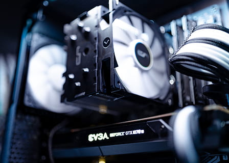 White and Black Computer Fan, blur, close-up, cpu, device, electronics HD wallpaper