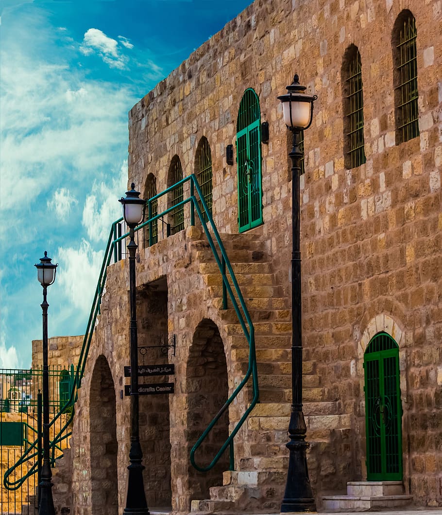 Brown Concrete Building, arches, architecture, brick, city, stairs HD wallpaper