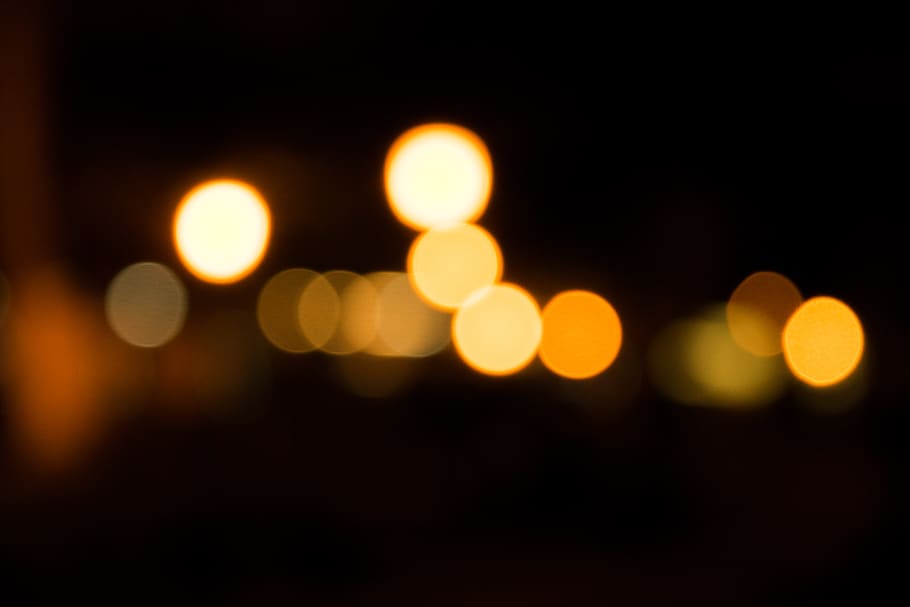 dark, night, abstract, light, bokeh, blur, defocused, illuminated HD wallpaper