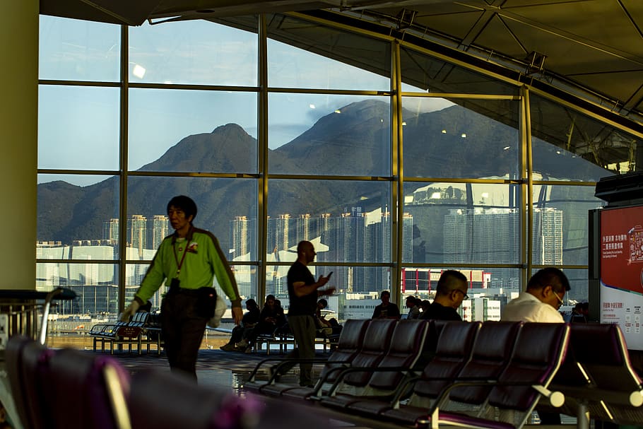 human, person, airport, terminal, airport terminal, restaurant, HD wallpaper