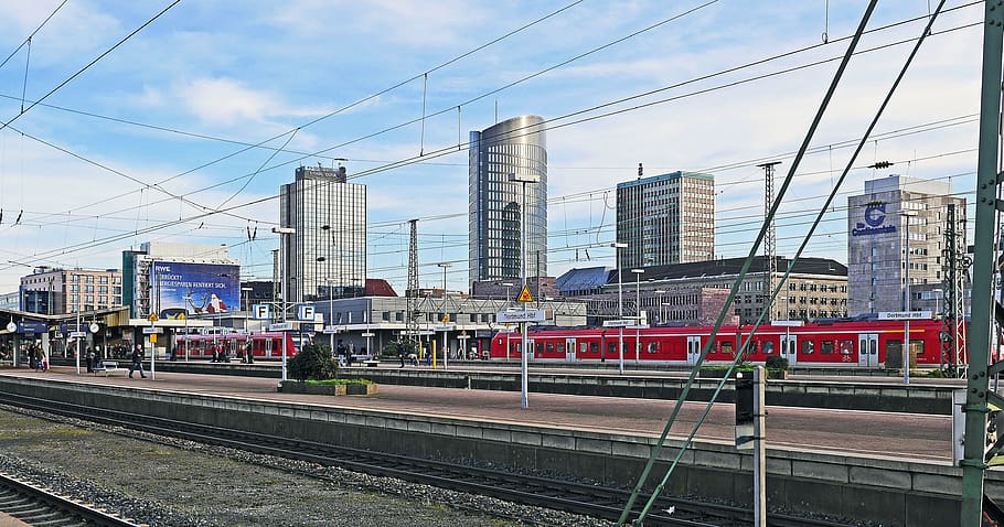 dortmund, hbf, skyline, hochaeuser, center, track climb, s-bahn-terminal HD wallpaper