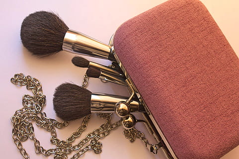 cosmetics, brush, makeup, make-up, bag, handbag, set, eyes HD wallpaper