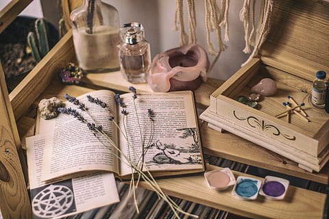 Flowers on Opened Book, bottle, box, candle, color, container HD wallpaper