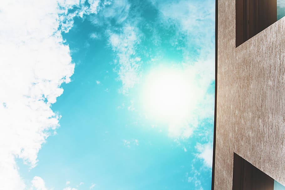 blue, window, sky, blow, nature, city, cloud - sky, architecture HD wallpaper