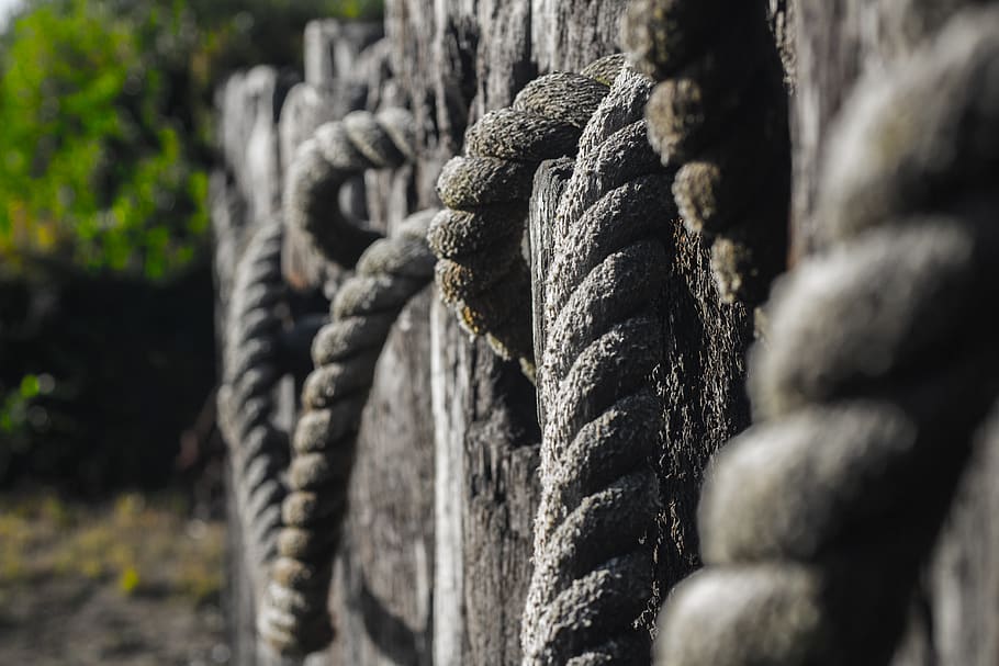texture, rope, wood, close-up, selective focus, no people, strength HD wallpaper
