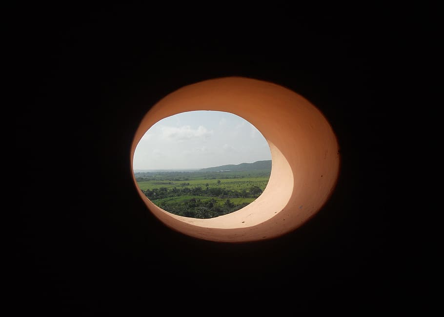dark, landscape, geometric shape, circle, sky, no people, nature HD wallpaper