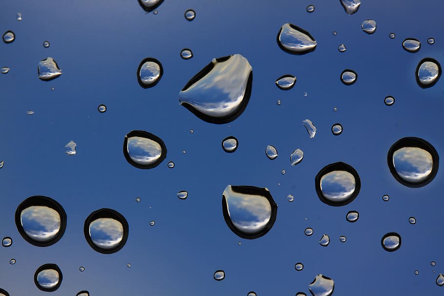 rain, raindrop, window, drip, wet, beaded, clouds, microcosm HD wallpaper
