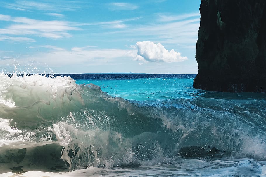 ocean, nature, sea, water, outdoors, indonesia, sea waves, nusapenida, HD wallpaper