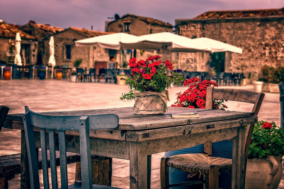 table, chair, old, terrace, lifestyle, summer, relax, restaurant HD wallpaper
