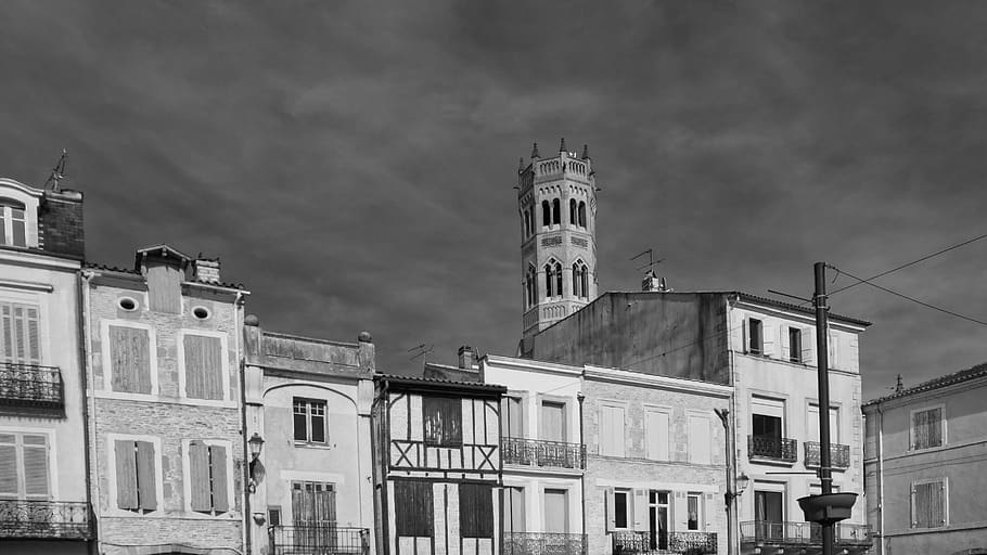 steeple, tower, spire, architecture, 44 place lafayette, france HD wallpaper