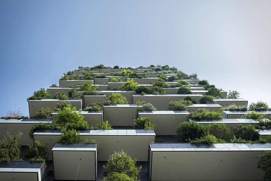 skyscraper, balcony, building, keep, city, structure, urban HD wallpaper
