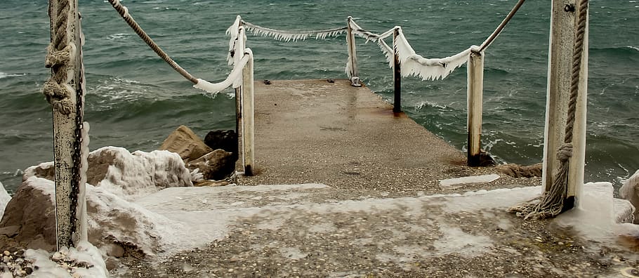 italy, muggia, wind, ice, sea, pier, water, beach, day, nature HD wallpaper