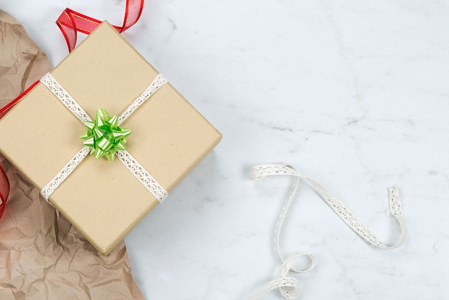 Christmas Gift Box Photo, Flatlay, Craft/DIY, Gifts, Holidays