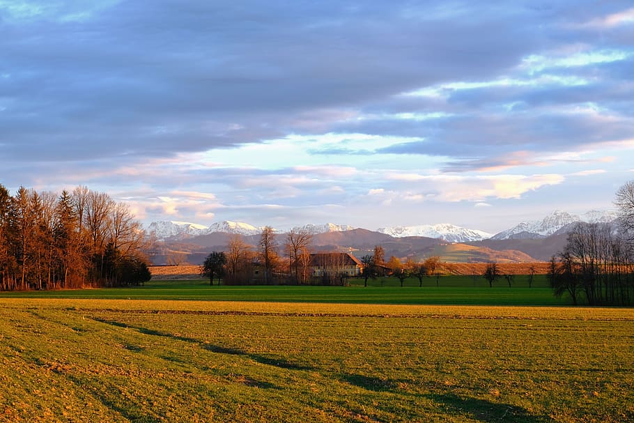 nature, landscape, mood, evening light, afterglow, vision, color HD wallpaper