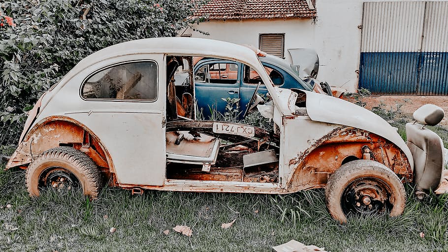 classic gray vehicle, rust, brazil, unnamed road, paranapanema HD wallpaper