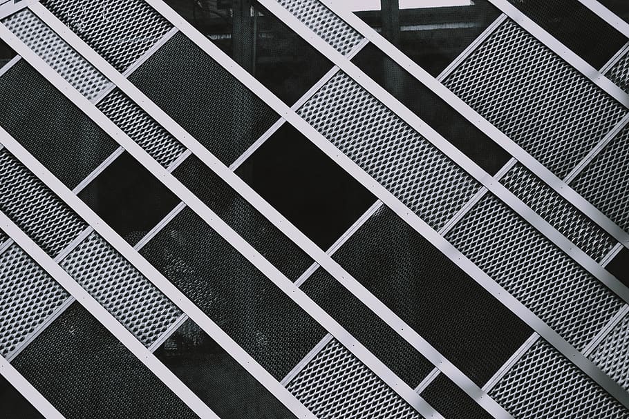 black and grey mesh panel, pattern, built structure, no people HD wallpaper