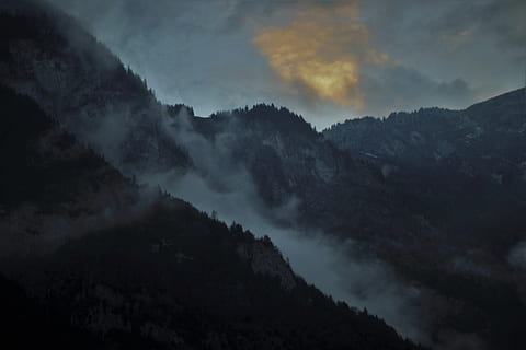before sunrise, dawn, mountains, view, high, the alps, the silence HD wallpaper