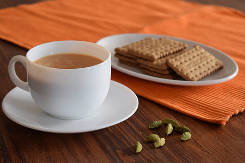 tea, biscuits, cardamom, cup, coffee, morning, cookies, food HD wallpaper