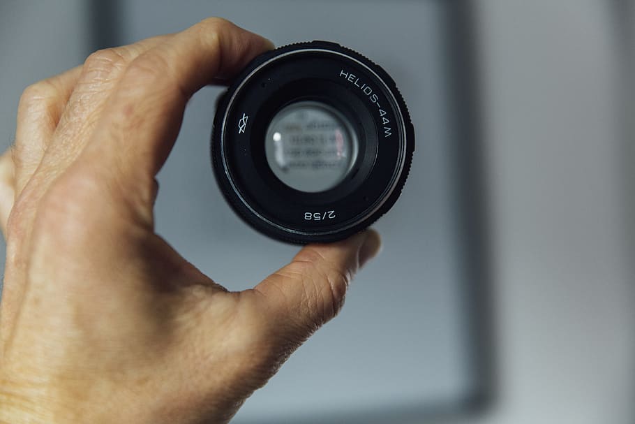 Black Helids-44m 2/58 Scope, aperture, blur, camera, close-up HD wallpaper