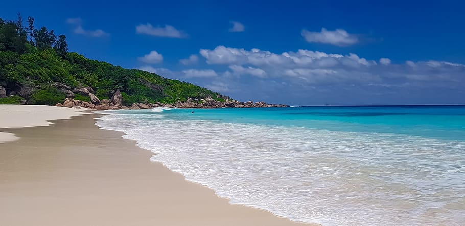 la digue, petit anse, seychelles, sea, recreation, holiday, HD wallpaper