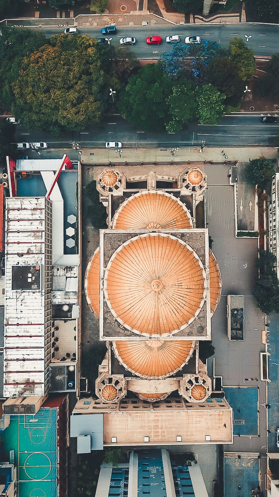 aerial photography of dome building, nature, outdoors, scenery