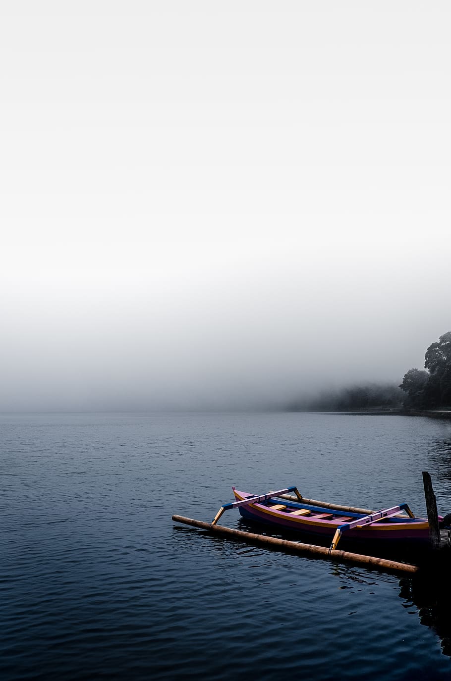 boat, docking, lake, water, haze, cool, bali, indonesia, nautical vessel HD wallpaper