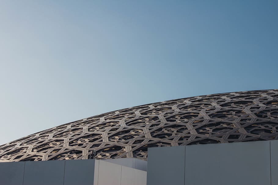 gray dome building at daytime, architecture, abu dhabi, office building