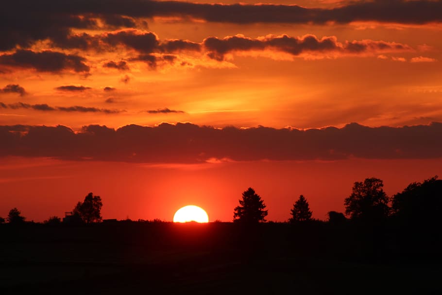sun, sunset, eve, evening, nature, sky, scenics - nature, beauty in nature HD wallpaper