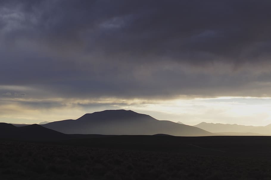 mountain under clouds, bolivia, mountain range, nature, outdoors HD wallpaper