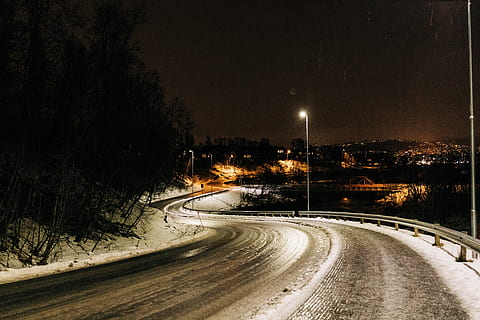 lighted road during nighttime, way, asphalt, tarmac, highway HD wallpaper