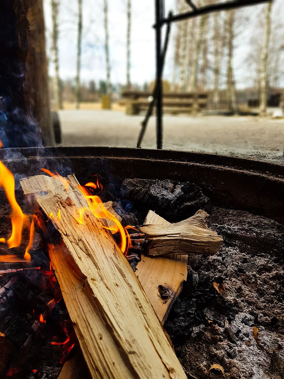 campfire, grill, hut, flame, embers, heat, an open fire, carbon HD wallpaper
