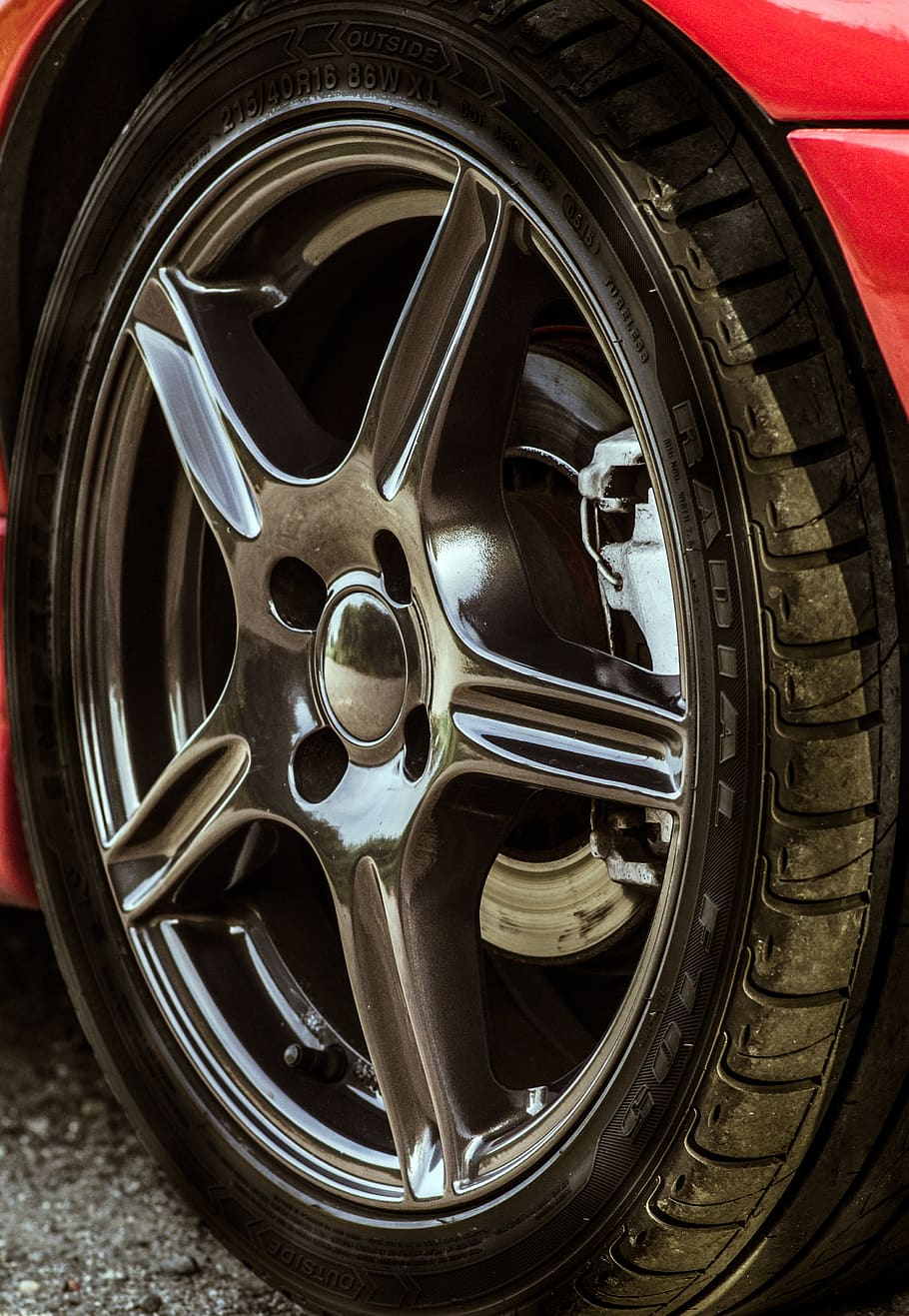 alloy wheels, sports car, black rims, auto, tire, sports suspension, HD wallpaper