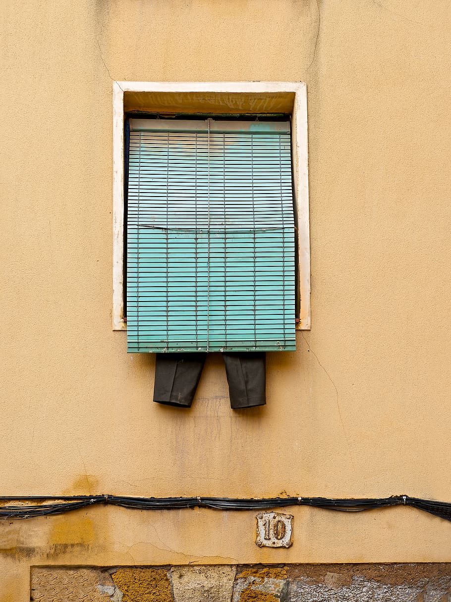 green window blinds, built structure, architecture, building exterior HD wallpaper