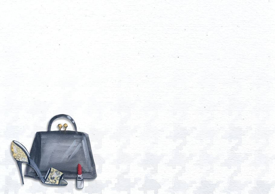 purse, shoe, lipstick, object, graphics, copy space, no people HD wallpaper