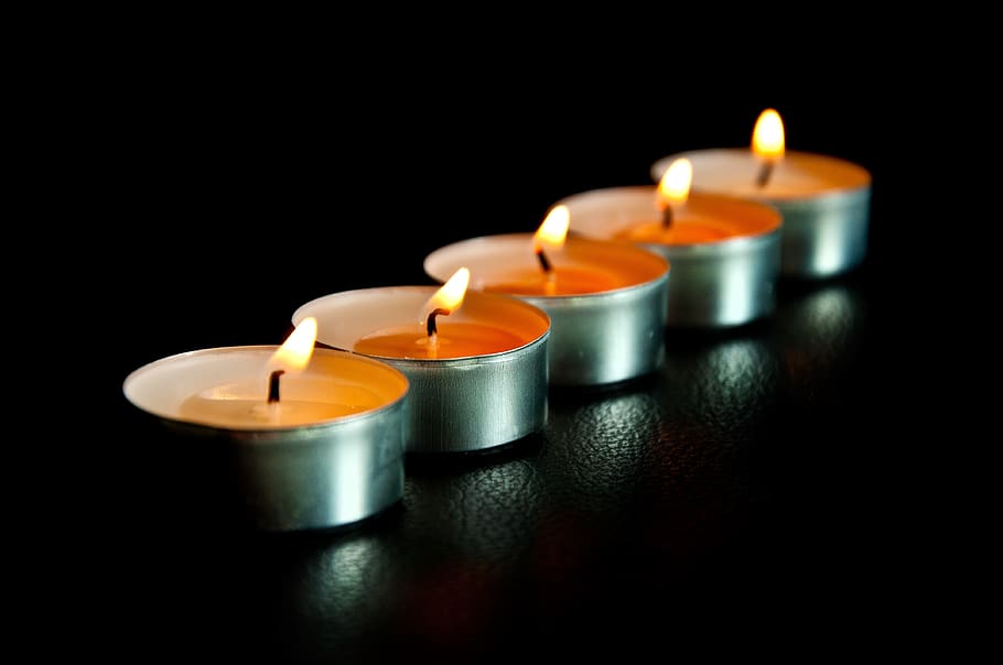 candles, black background, light, lighting, evening, candlelight HD wallpaper