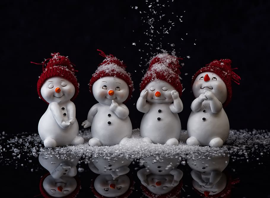 snowman, figure, cute, winter, wintry, decoration, christmas, HD wallpaper