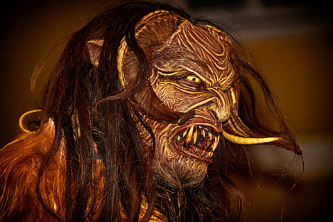 krampus, mask, devil, creepy, monster, customs, tradition, austria HD wallpaper