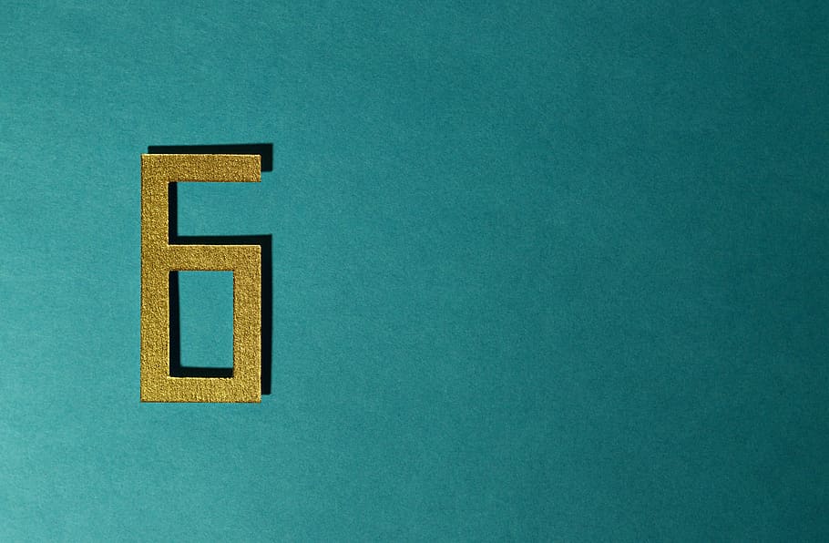 six, type, number, background, gold, card, brightness, decorative HD wallpaper
