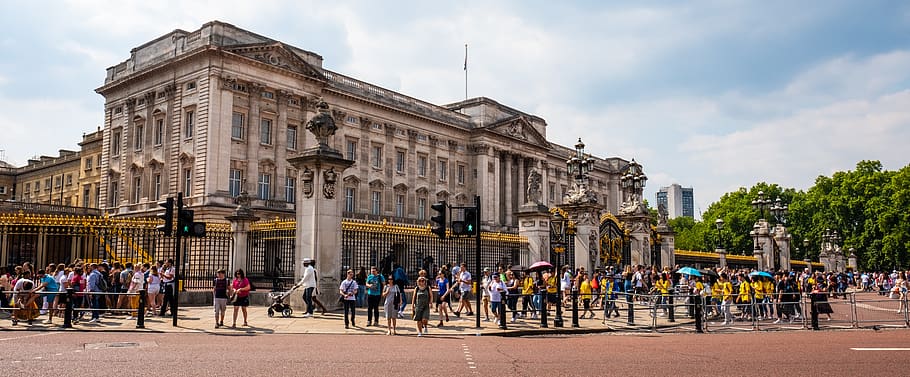 buckingham, palace, queen, london, united kingdom, golden, landmark, HD wallpaper